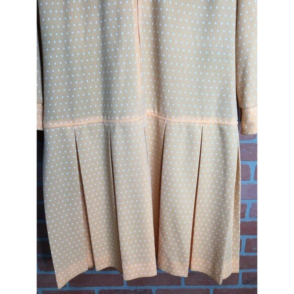 Vintage Country Miss Women's Knit Dress Polka Dot Collared Front Zip Size 18 - Picture 3 of 10